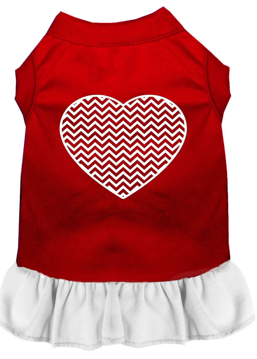 Chevron Heart Screen Print Dress Red With White Lg Default Title