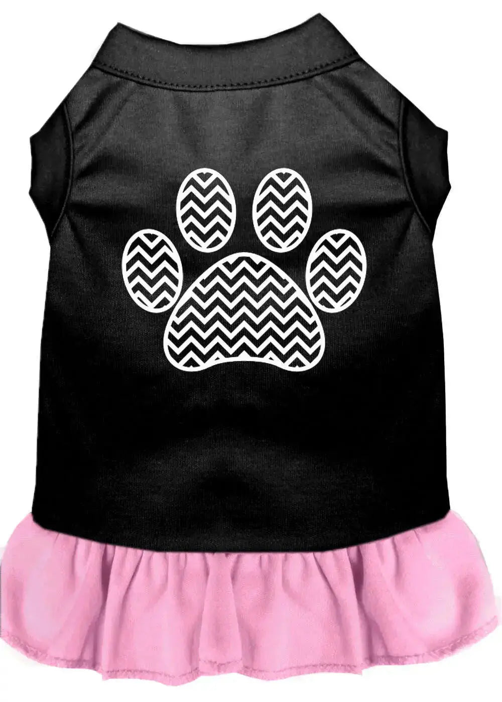 Chevron-Paw-Screen-Print-Dress-Black-With-Light-Pink-Sm-GreatEagleInc-333865314
