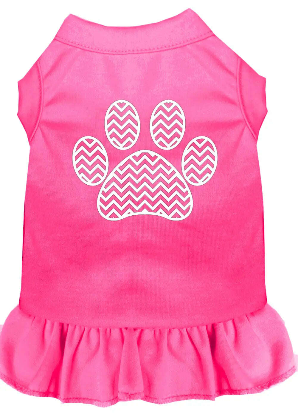 Chevron-Paw-Screen-Print-Dress-Bright-Pink-Sm-GreatEagleInc-333865215