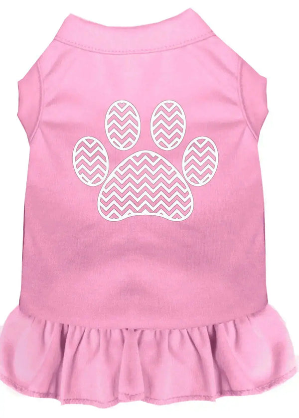 Chevron-Paw-Screen-Print-Dress-Light-Pink-Xxl-GreatEagleInc-333863847