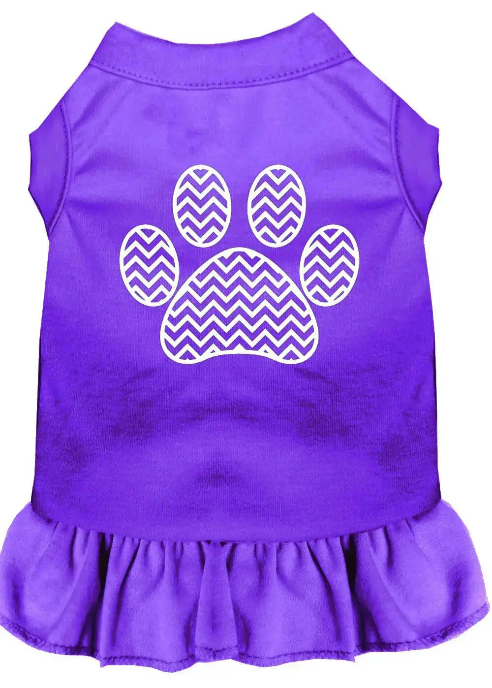 Chevron-Paw-Screen-Print-Dress-Purple-Sm-GreatEagleInc-333865141