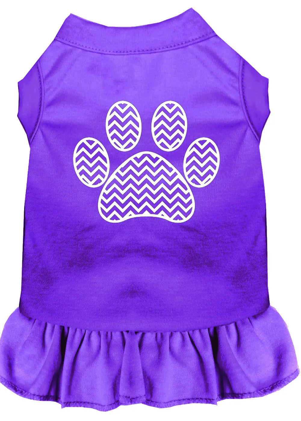 Chevron Paw Screen Print Dress Purple Xxxl Default Title