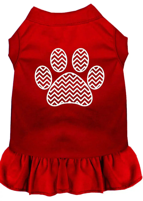 Chevron-Paw-Screen-Print-Dress-Red-4x-_22_-GreatEagleInc-320067724