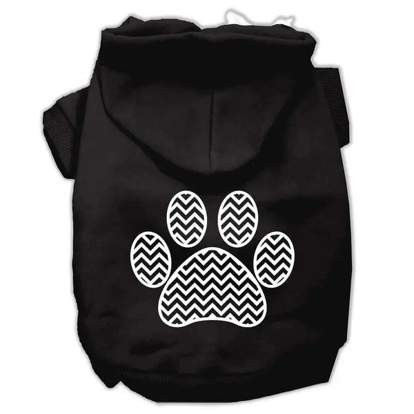Chevron-Paw-Screen-Print-Pet-Hoodies-Black-Size-Med-GreatEagleInc-333664074
