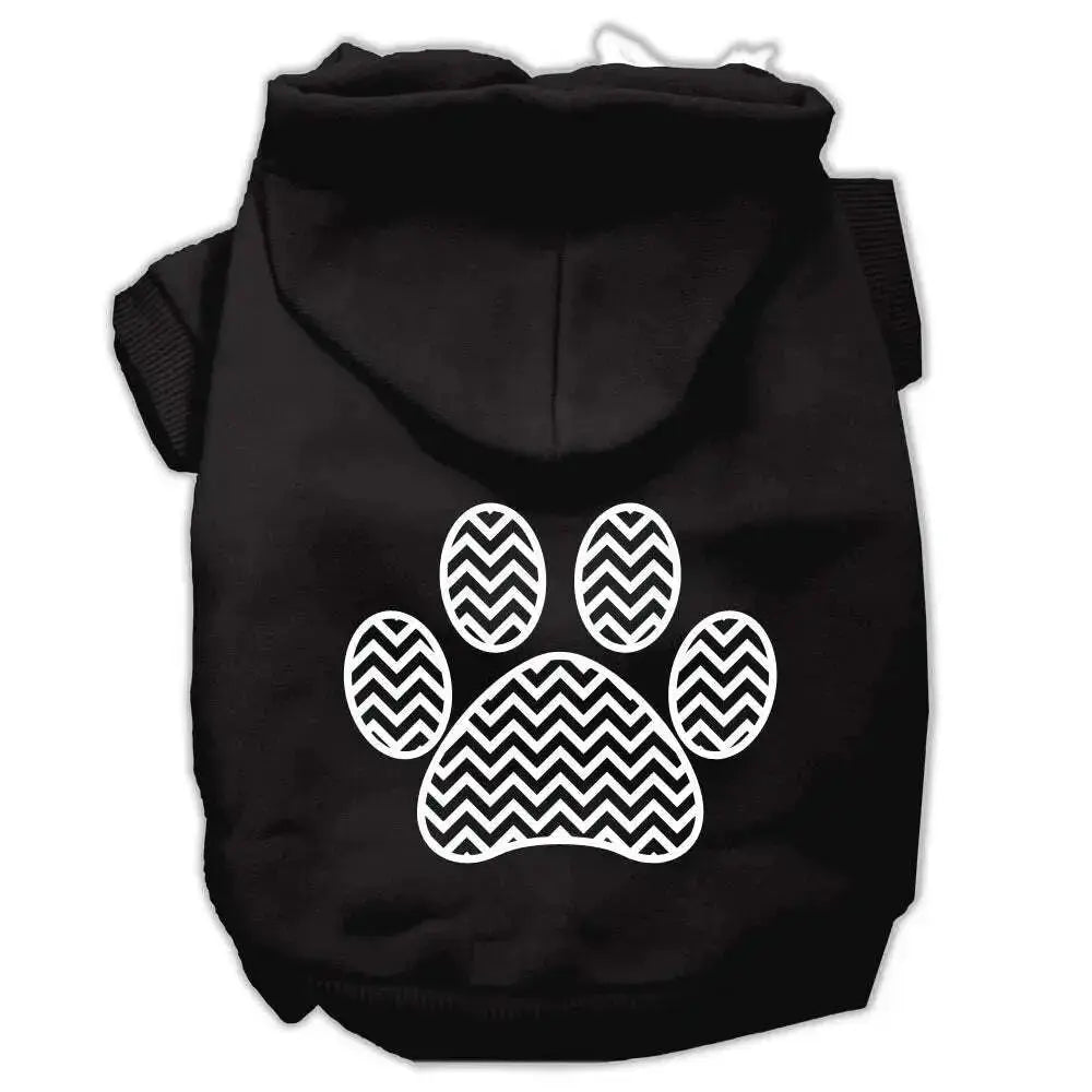 Chevron-Paw-Screen-Print-Pet-Hoodies-Black-Size-Xs-GreatEagleInc-320006481