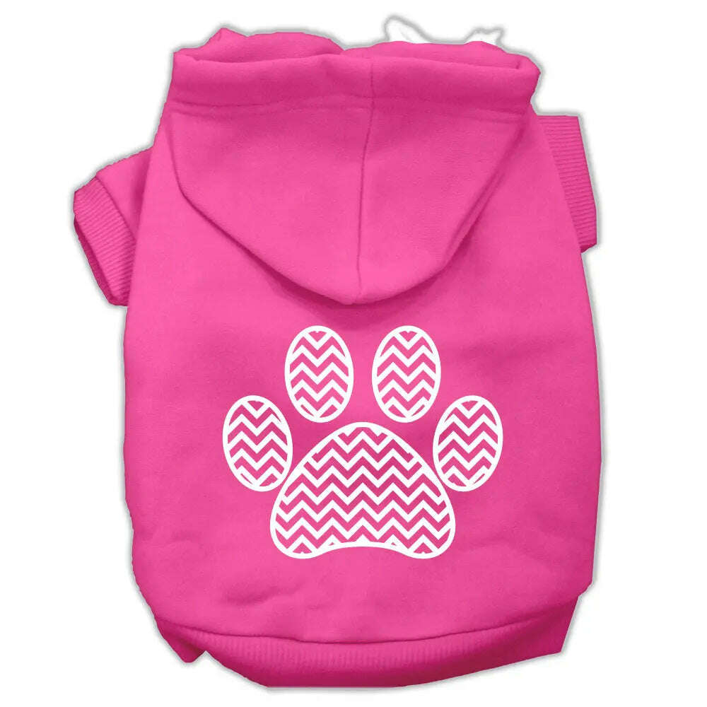 Chevron-Paw-Screen-Print-Pet-Hoodies-Bright-Pink-Size-Xs-GreatEagleInc-320006227