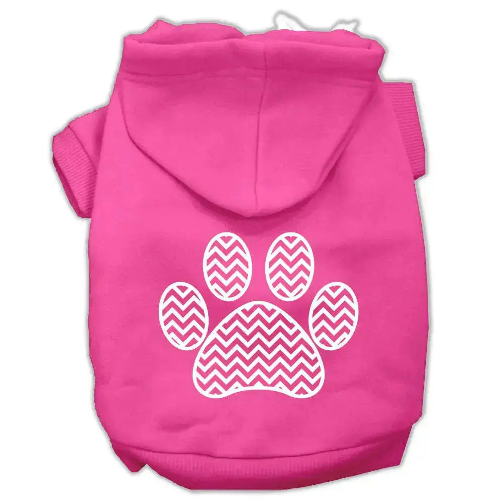 Chevron-Paw-Screen-Print-Pet-Hoodies-Bright-Pink-Size-Xs-GreatEagleInc-320006221