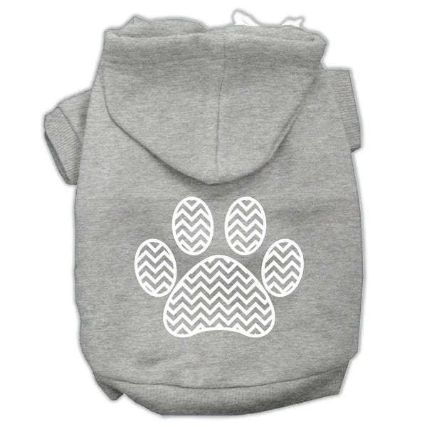 Chevron Paw Screen Print Pet Hoodies Grey Size Xxxl Default Title