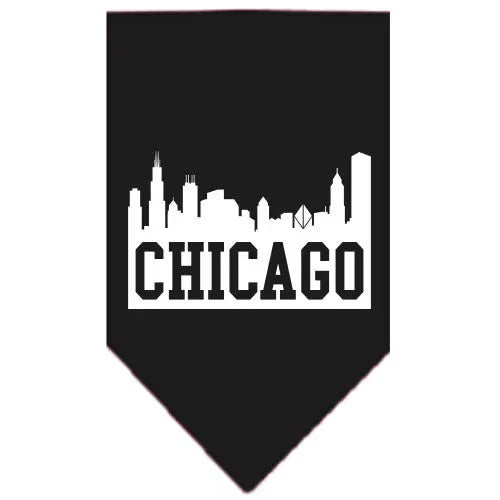 Chicago Skyline Screen Print Bandana Black Small Default Title