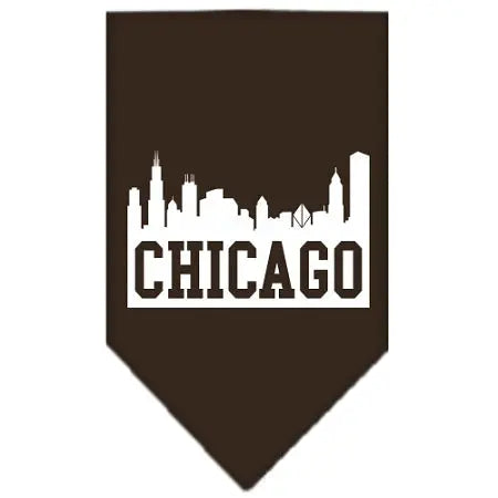 Chicago Skyline Screen Print Bandana Cocoa Small Default Title