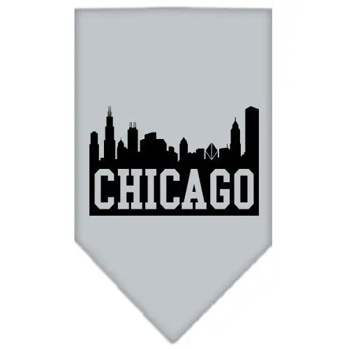 Chicago Skyline Screen Print Bandana Grey Small Default Title