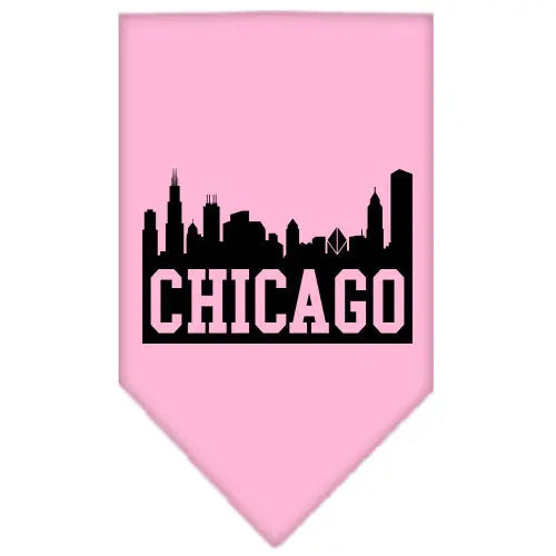 Chicago Skyline Screen Print Bandana Light Pink Large Default Title