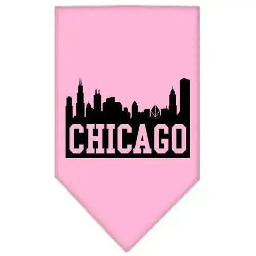 Chicago-Skyline-Screen-Print-Bandana-Light-Pink-Small-GreatEagleInc-318959273