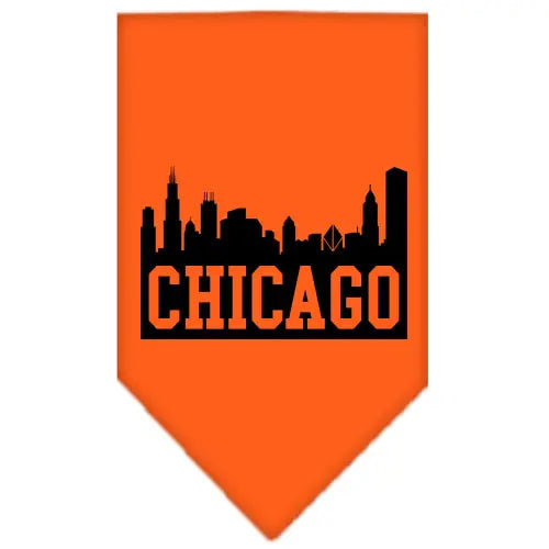 Chicago Skyline Screen Print Bandana Orange Small Default Title