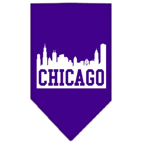Chicago Skyline Screen Print Bandana Purple Small Default Title