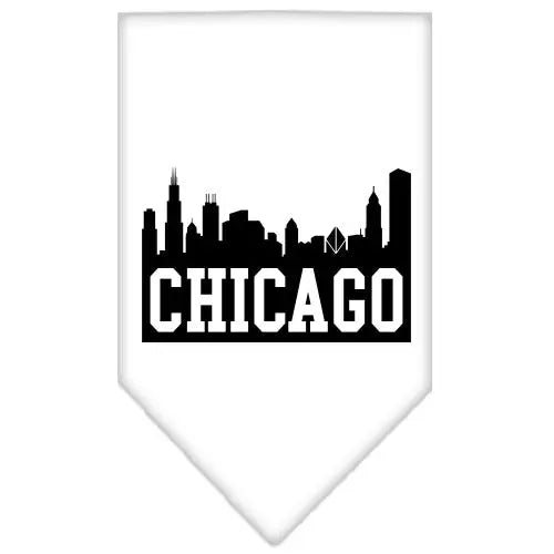 Chicago Skyline Screen Print Bandana White Small Default Title
