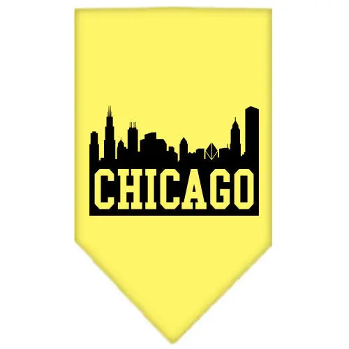 Chicago Skyline Screen Print Bandana Yellow Small Default Title