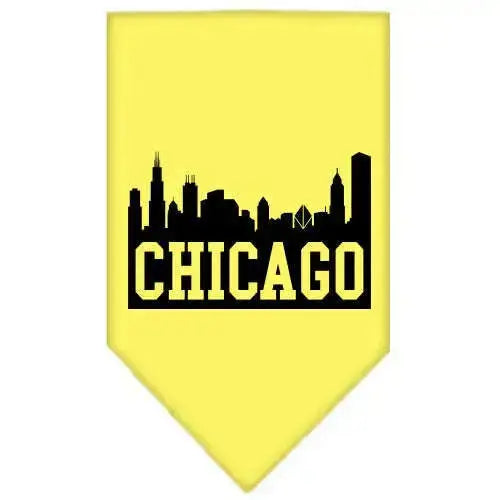 Chicago-Skyline-Screen-Print-Bandana-Yellow-Small-GreatEagleInc-318959949