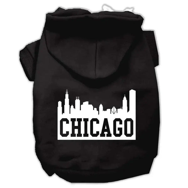 Chicago-Skyline-Screen-Print-Pet-Hoodies-Black-Size-Xl-GreatEagleInc-318635680