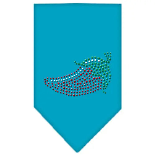 Chili Pepper Rhinestone Bandana Turquoise Large Default Title