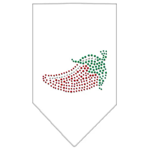 Chili Pepper Rhinestone Bandana White Small Default Title