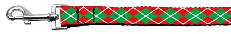 Christmas Argyle Nylon Dog Leash 5/8 Inch Wide 4ft Long Default Title