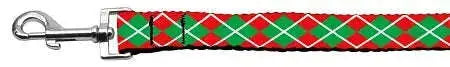 Christmas-Argyle-Nylon-Dog-Leash-5-8-Inch-Wide-6ft-Long-GreatEagleInc-318601870