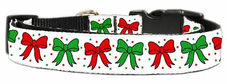 Christmas Bows Nylon Dog Collar Xl Default Title