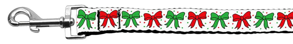 Christmas Bows Nylon Dog Leash 5/8 Inch Wide 6ft Long Default Title