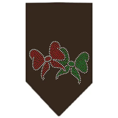 Christmas Bows Rhinestone Bandana Cocoa Large Default Title