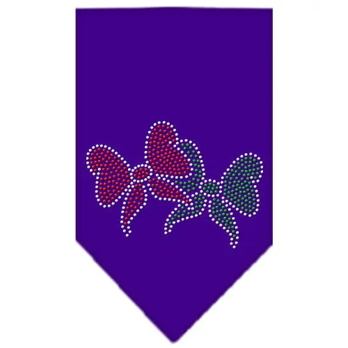 Christmas Bows Rhinestone Bandana Purple Large Default Title