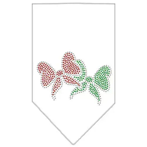 Christmas-Bows-Rhinestone-Bandana-White-Small-GreatEagleInc-319041198