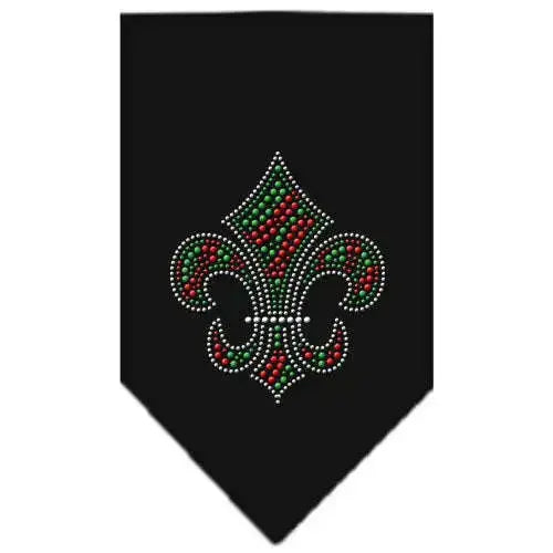 Christmas-Fleur-De-Lis-Rhinestone-Bandana-Black-Large-GreatEagleInc-319057883