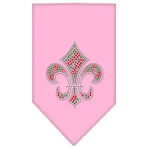 Christmas Fleur De Lis Rhinestone Bandana Light Pink Large Default Title