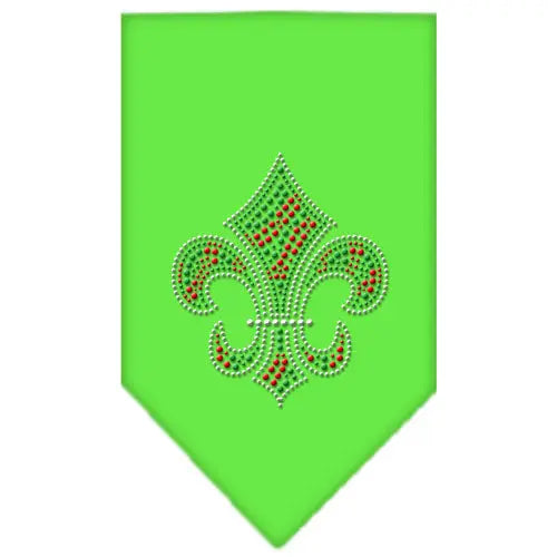 Christmas Fleur De Lis Rhinestone Bandana Lime Green Small Default Title