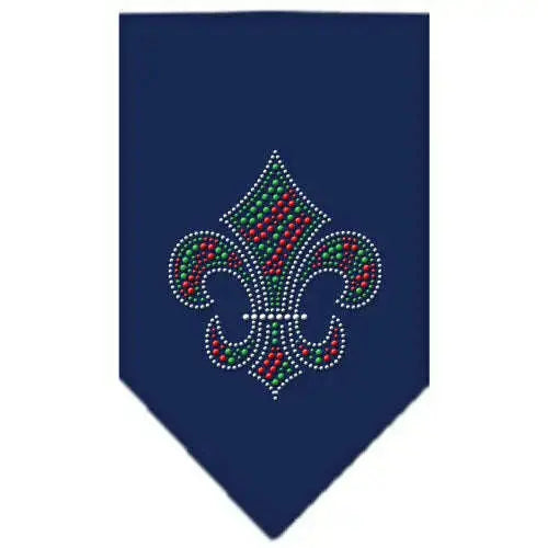 Christmas-Fleur-De-Lis-Rhinestone-Bandana-Navy-Blue-Large-GreatEagleInc-319057453