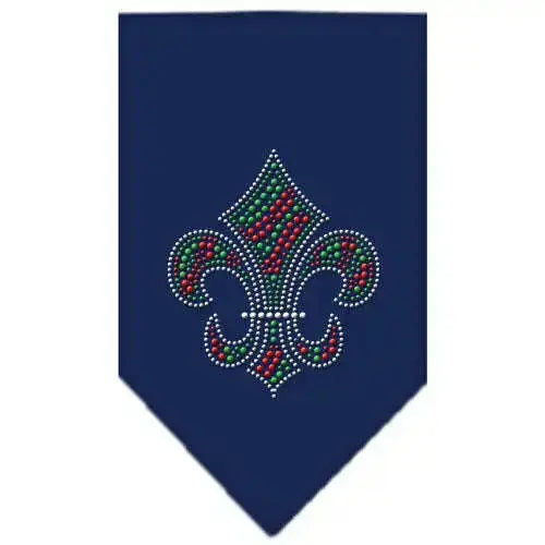 Christmas-Fleur-De-Lis-Rhinestone-Bandana-Navy-Blue-Large-GreatEagleInc-319057414
