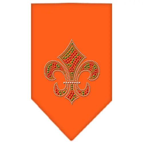 Christmas Fleur De Lis Rhinestone Bandana Orange Large Default Title