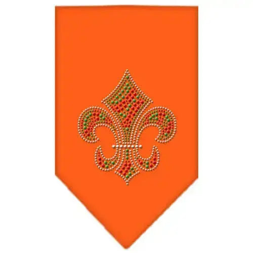 Christmas-Fleur-De-Lis-Rhinestone-Bandana-Orange-Large-GreatEagleInc-319057385