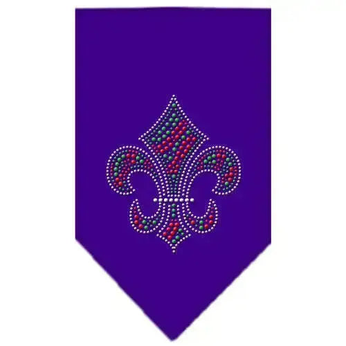 Christmas-Fleur-De-Lis-Rhinestone-Bandana-Purple-Small-GreatEagleInc-319056242