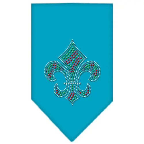 Christmas Fleur De Lis Rhinestone Bandana Turquoise Large Default Title