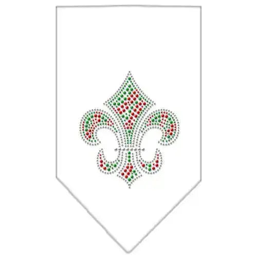 Christmas-Fleur-De-Lis-Rhinestone-Bandana-White-Large-GreatEagleInc-319057095