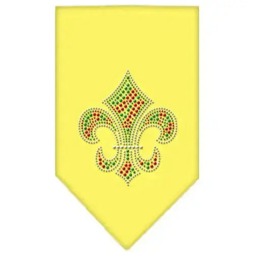 Christmas-Fleur-De-Lis-Rhinestone-Bandana-Yellow-Small-GreatEagleInc-319055922