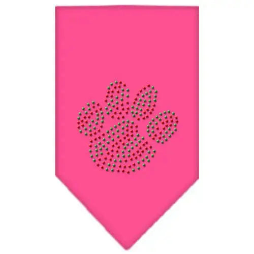 Christmas-Paw-Rhinestone-Bandana-Bright-Pink-Large-GreatEagleInc-319055767
