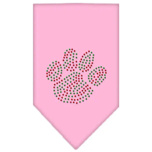 Christmas Paw Rhinestone Bandana Light Pink Large Default Title