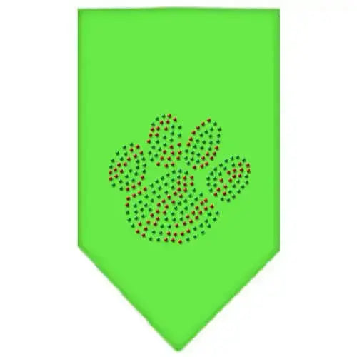 Christmas-Paw-Rhinestone-Bandana-Lime-Green-Small-GreatEagleInc-319054237