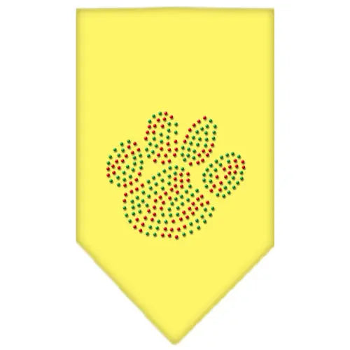 Christmas Paw Rhinestone Bandana Yellow Large Default Title