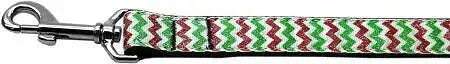 Christmas-Sparkle-Chevron-Nylon-Dog-Leash-5-8-Inch-Wide-4ft-Long-GreatEagleInc-320030955