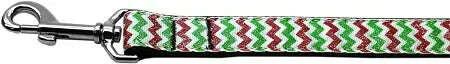 Christmas-Sparkle-Chevron-Nylon-Dog-Leash-5-8-Inch-Wide-6ft-Long-GreatEagleInc-320030852