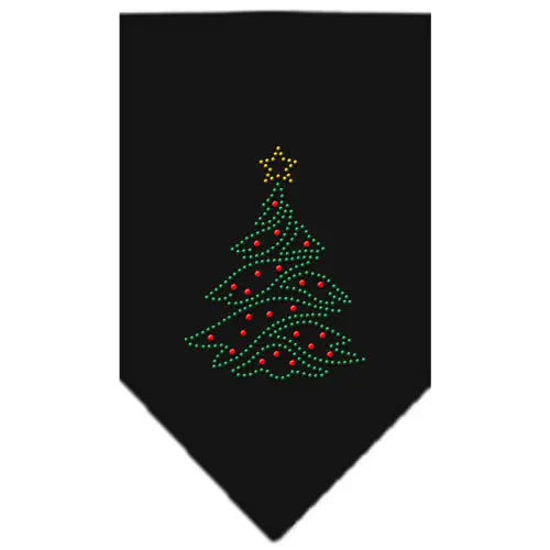 Christmas Tree Rhinestone Bandana Black Small Default Title